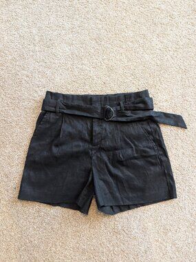 Banana Republic Linen Cotton Blend Paper Bag Waist Shorts